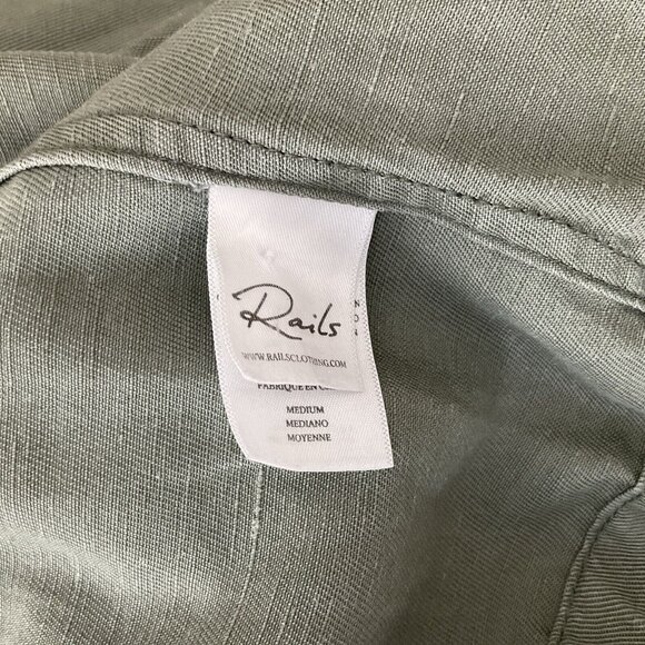 RAILS Women's Collins Sage Green Utility Jacket, Size Small Linen Blend - Picture 14 of 16